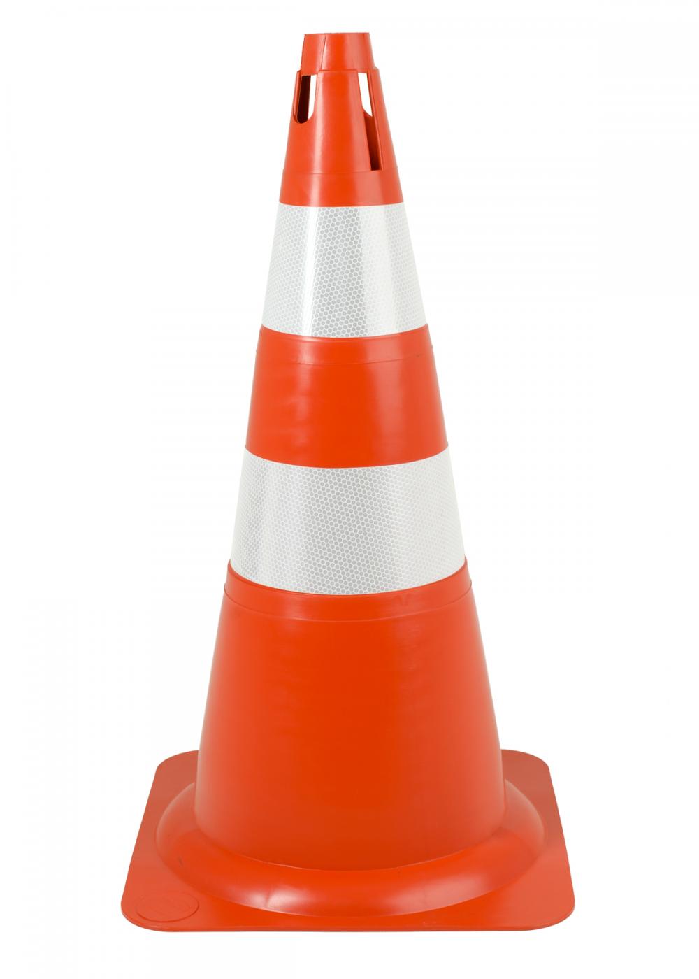 Detalhes do produto Cone Rígido Refletivo 70 cm Laranja/ Branco 